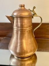 CHARMING Antique English Copper w/Brass Hinged Lid and Accents 8