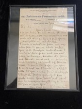 The Arkansas Commonwealth letter from Publisher WA Morton 1894 Rare historical picture