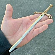 Denix Letter-Opener Claymore Sword Metal Alloy Blade Antique Brass Finish Handle picture