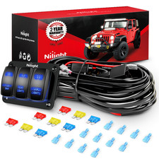 16AWG LED Light Bar Wiring Harness Kit 12V On/Off 3 Gang Laser Etched LED Pod Li picture