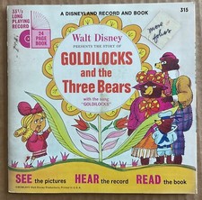 Walt Disney GOLDILOCKS AND THE THREE BEARS Disneyland Record and Book 315 VG+ picture
