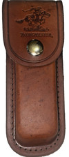 Original Vintage Winchester Genuine Leather 5” Lockback Knife Sheath Embossed picture