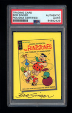 BOB SINGER SIGNED 1993 CARDZ FLINTSTONES HANNAH BARBERA CARD PSA/DNA ARTIST picture