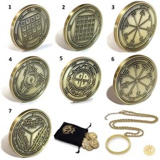 7 Pentacles of Saturn Coin Set - Protection & Binding Seals with 72 Names of God picture