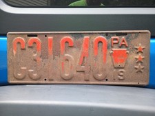 1919 Pennsylvania License Plate 3 Star Truck  picture