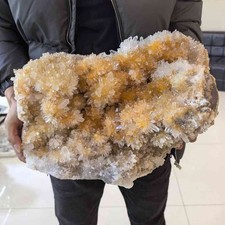 60LB Top Natural Clear Quartz Cluster Flowers Crystal Vug Point Rare Specimen picture