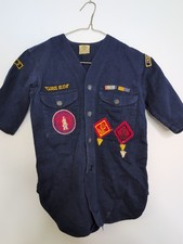 Vintage 40s Boy Scouts Of America Shirt W/Rare Patches BSA War Loan WWII WW2 picture