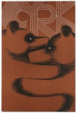 Vintage 1971 CYRK Polish Circus Poster Wiktor Gorka Hugging Bears Original B1 picture