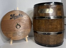 Vintage Stroh’s Beer Wooden Barrel Keg Cooler Large Advertising Brewery Bar sign picture