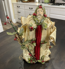 Silvestri Paper Mache Santa Tree Topper Tabletop Christmas Decor 10.5” - B113 picture