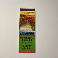 Neiman's Garage Gen Repairing Dover Penna Vintage Matchbook Cover 5MB126-3-8 picture