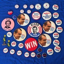 41 Vintage Richard Nixon Campaign Buttons/pins Lot Nixon Republican Political picture