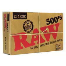 4x RAW Classic 1 1/4 Size 500's Rolling Papers Smoking Accessories Pack New 1.25 picture