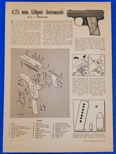 1956 4.25 mm. Liliput Automatic Pistol Illustrated Breakdown Vintage Print Ad picture