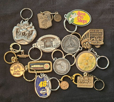 Vintage Metal Pewter Keychain Lot NASCAR Baseball Hall of Fame Mixed Brands picture
