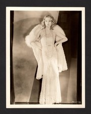 C1931 EDWINA BOOTH FUR PEARLS SPANISH LACE GOWN TRADER HORN CLARENCE BULL PHOTO picture