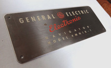 Old Vintage GENERAL ELECTRIC GE  Industrial Equipment Stainless Plaque Sign picture