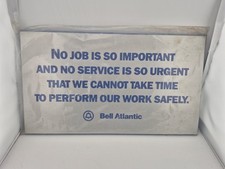 Vintage C & P Telephone Bell Atlantic Metal Safety Plaque 14