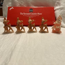 The Vermont Country Store Gurley Style Santa and Four Reindeer Candles picture