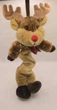 Vintage Plush Creations Musical Pull Reindeer Jingle Bells Christmas Baby Crib picture