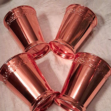 Absolut Elyx Set of 4 Copper-Tone Metal Shot Cups 