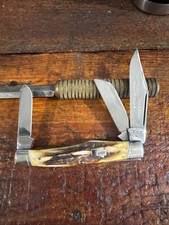 Vintage Schatt & Morgan Titusville PA. Stag Stockman 1992 ABCA Club Knife. picture