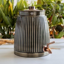 Premium Antique Pure Copper Dispenser pot Barrel water Good 7 liters picture