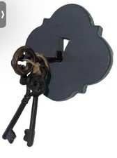 Nice Vintage Wall Hanging Wood And Metal Skeleton Keys picture