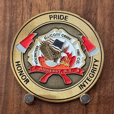 Ellicott Creek Volunteer Fire Co 75th Anniversary Challenge Coin  W#21 picture