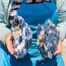2pcs 4.4LB Natural Sodalite Blue Stone Rocks Chunks Crystal Mineral Specimens picture