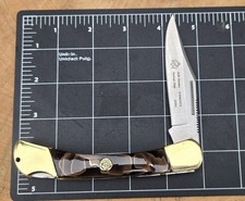 Puma SGB Game Warden Lockback Knife Custom Handle Bronze Rafir One Of A Kind  picture