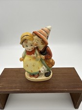 Vintage Georgie Porgie figure kissing wife W/dog nursery rhyme Japan MCM Dutch picture