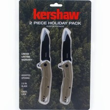 Kershaw Linerlock A/O Tactical Folding Pocket Knife Set of 2 KS7018 OD Green picture