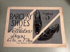 Original 1920’s Barclay Shoes Advertising Art 10” X 14” LA Student Sketch Work picture