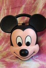 Vintage Alladin Disney Mickey Mouse Head Lunch Box and Original Thermos picture