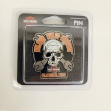 Orlando Florida HARLEY DAVIDSON DEALER COLLECTIBLE VEST PIN - Skull & Wrenches picture