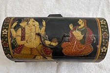 Vintage Mughal / Rajastha Ni Hand Painted Wood Trinket Storage Box, Ganesha  picture