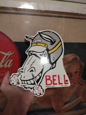RARE BELL HELMETS PORCELAIN METAL SIGN MOTORCYCLE picture