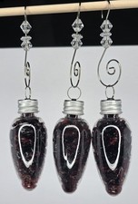 SET OF 3 LIGHT BULBS FULL OF RUBY RED DEPRESSION GLASS picture
