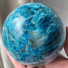3.74LB Large Natural Blue Apatite Sphere Crystal Quartz Ball Healing Decor Gift picture