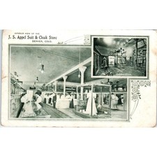 c1905 J.S. Appel Suit & Cloak Store Interior Denver CO Original Postcard P2-2 picture