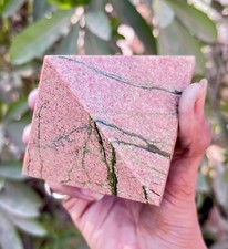 80MM Green Unakite Stone Crystal Sacred Meditation Healing Power Pyramid. picture