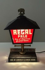 VTG 1950s REGAL PALE Beer Lantern Spinner MOTION Lighted Reverse Glass Sign CA picture