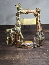 Vintage Mixed Metal Brass & Copper PICTURE FRAME Hammered Cast Signed