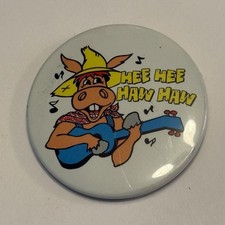 Hee Haw Pinback Button Cartoon Donkey VTG Country Comedy TV Show 1970’s picture