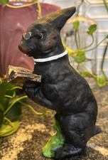 VINTAGE SILVER WILLOW RESIN BUNNY RABBIT FIGURINE picture