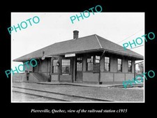 OLD LARGE HISTORIC PHOTO OF PIERREVILLE QUEBEC CANADA THE RAILWAY STATION c1915 picture