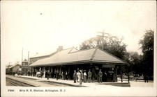 Arlington NJ Erie R. R. Station Depot c1910s Real Photo Vintage Postcard bhn picture