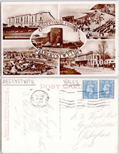 UK Wales Aberystwyth 1950 Promenade Castle War Memorial Station RPPC Postcard picture