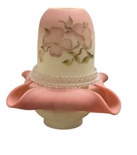 Fenton Burmese Dogwood Satin 3 Piece Fairy Light Signed By Diane Gessel 7”x5” picture